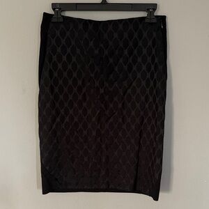 Chic Black Textured Pencil Skirt DVF Diane Von Furstenberg Size 8